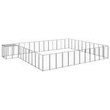 Dog Kennel Black 37.51 m? Steel