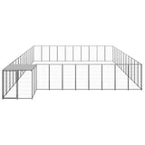 Dog Kennel Black 37.51 m? Steel