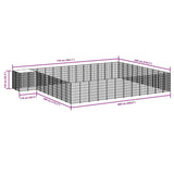 Dog Kennel Black 37.51 m? Steel - Close-Up Angle