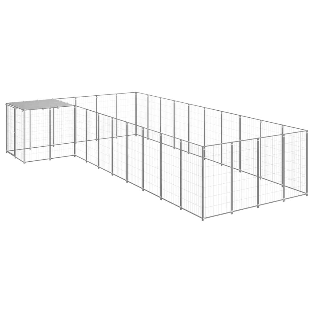 Dog Kennel Silver 13.31 m? Steel