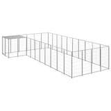 Dog Kennel Silver 13.31 m? Steel - Front View