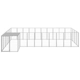 Dog Kennel Silver 13.31 m? Steel - Side View