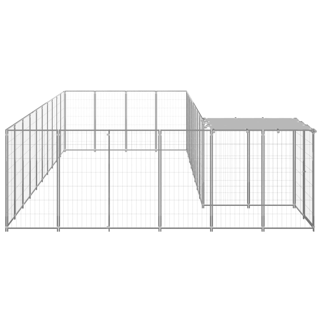 Dog Kennel Silver 13.31 m? Steel