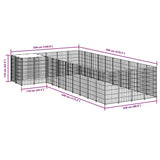 Dog Kennel Silver 13.31 m? Steel