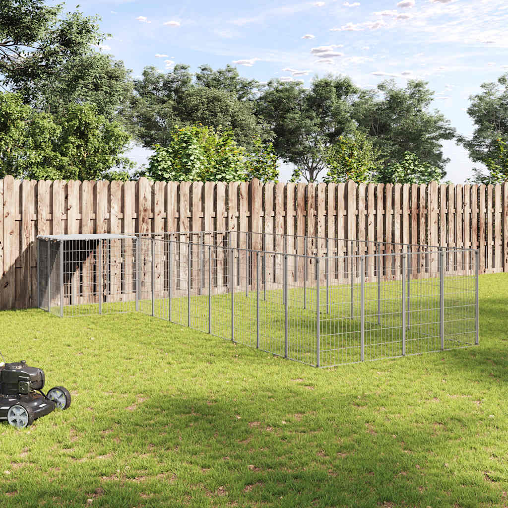 Dog Kennel Silver 13.31 m? Steel