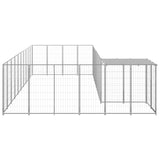 Dog Kennel Silver 19.36 m² Steel - Side View
