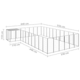 Dog Kennel Silver 19.36 m² Steel - Rear View