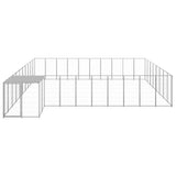 Dog Kennel Silver 25.41 m² Steel - Front View