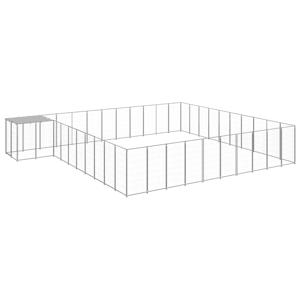 Dog Kennel Silver 31.46 m? Steel