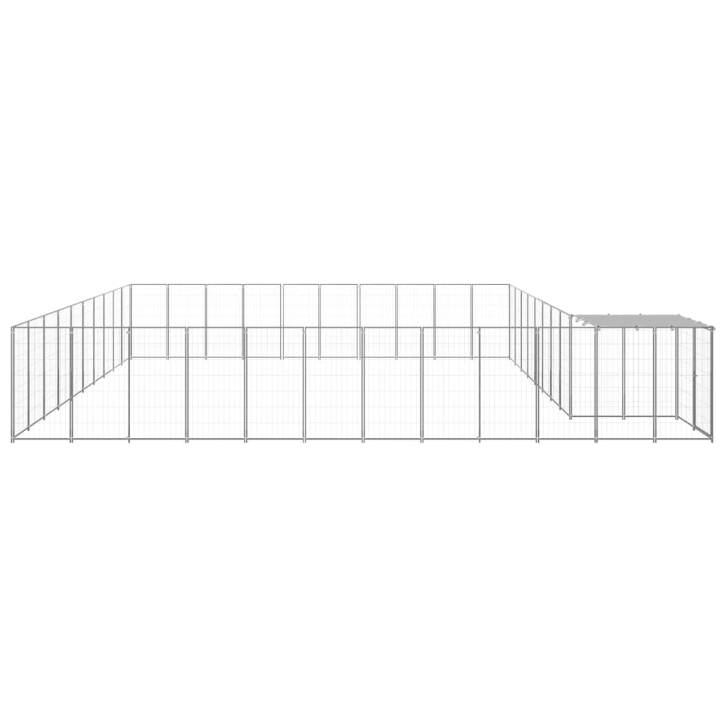 Dog Kennel Silver 31.46 m? Steel