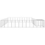 Dog Kennel Silver 31.46 m² Steel - Side View