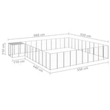 Dog Kennel Silver 31.46 m? Steel