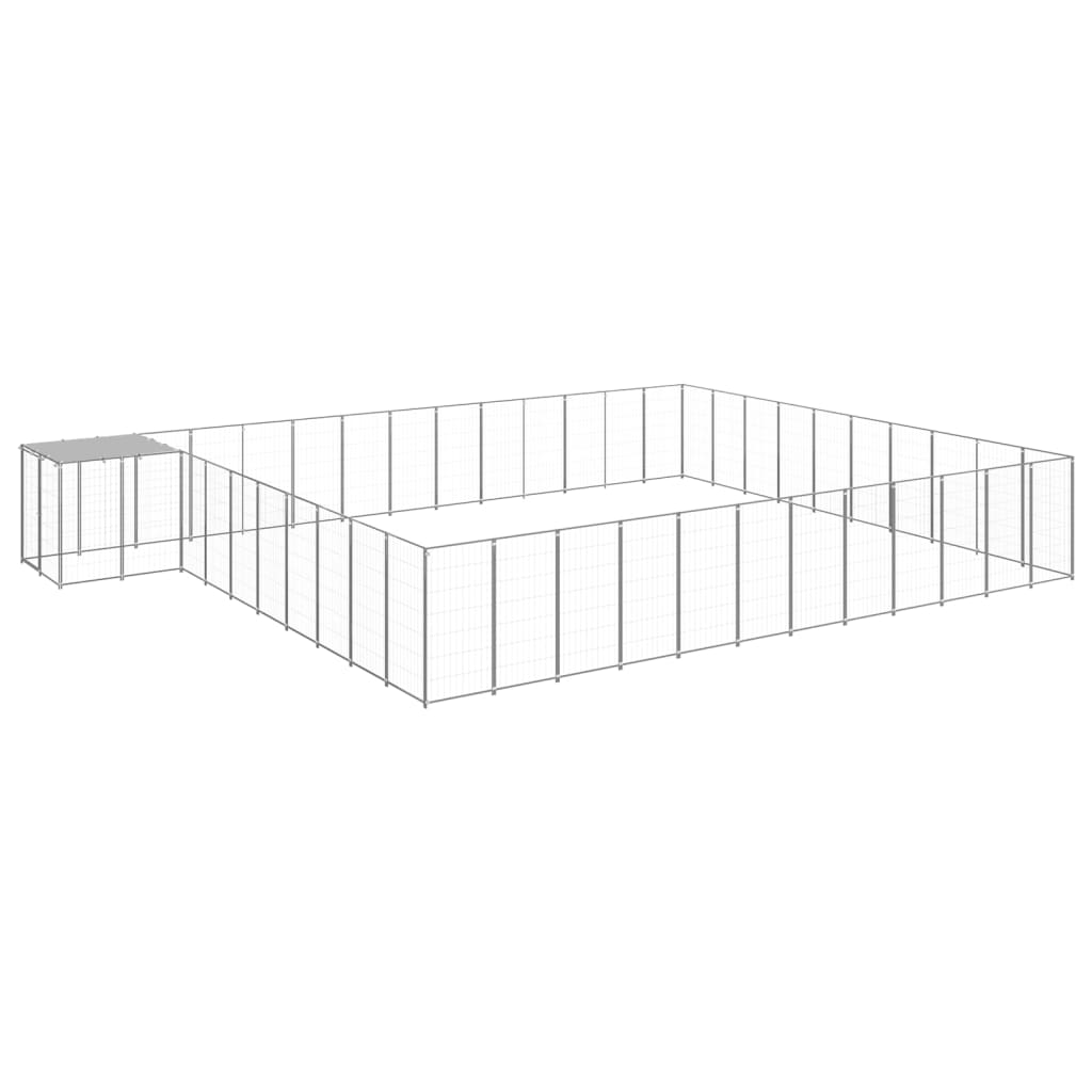 Dog Kennel Silver 37.51 m? Steel
