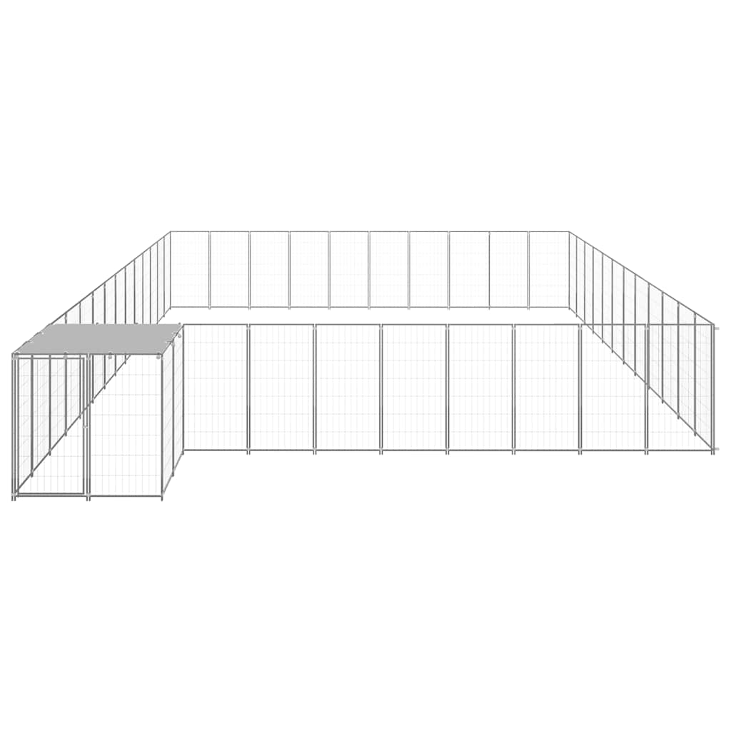 Dog Kennel Silver 37.51 m? Steel