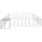 Dog Kennel Silver 37.51 m? Steel - Side View