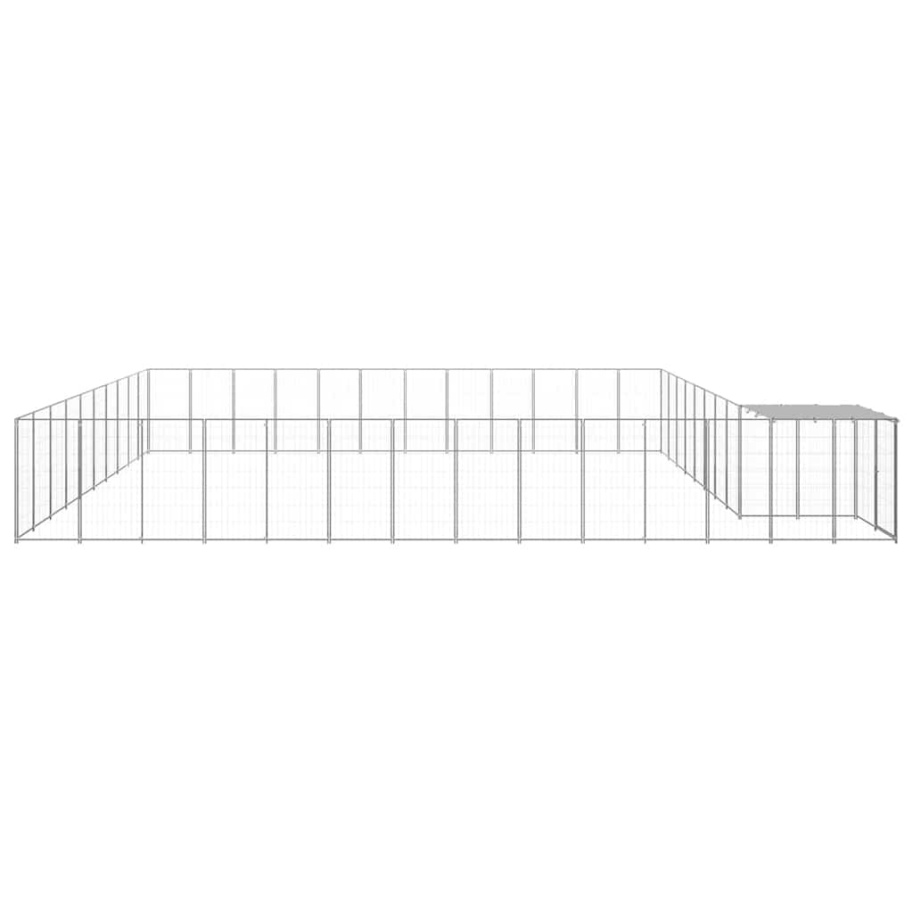 Dog Kennel Silver 37.51 m? Steel