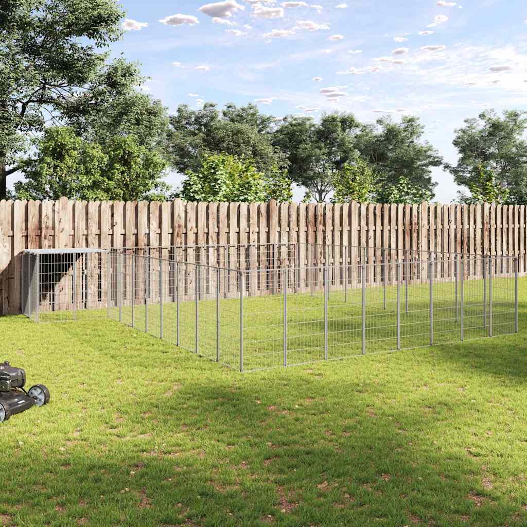 Dog Kennel Silver 37.51 m? Steel