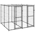 Outdoor Dog Kennel Steel with Roof 4,84 m²