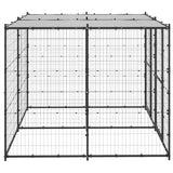 Outdoor Dog Kennel Steel with Roof 4.84 m² - Side View