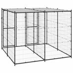 Outdoor Dog Kennel Steel with Roof 4,84 m²
