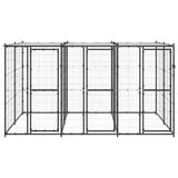 Outdoor Dog Kennel Steel with Roof 7.26 m² - Front View