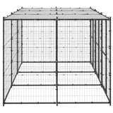 Outdoor Dog Kennel Steel with Roof 7.26 m² - Side View