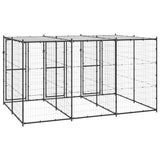 Outdoor Dog Kennel Steel with Roof 7.26 m?