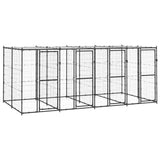 Outdoor Dog Kennel Steel with Roof 9.68 m?