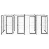 Outdoor Dog Kennel Steel with Roof 9.68 m² - Front View