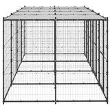 Outdoor Dog Kennel Steel with Roof 9.68 m² - Side View
