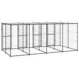Outdoor Dog Kennel Steel with Roof 9.68 m?