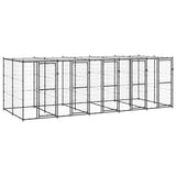 Outdoor Dog Kennel Steel with Roof 12.1 m?