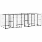 Outdoor Dog Kennel Steel with Roof 12,1 m²