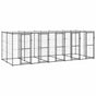Outdoor Dog Kennel Steel with Roof 12,1 m²