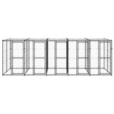 Outdoor Dog Kennel Steel with Roof 12.1 m?