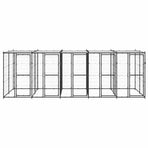 Outdoor Dog Kennel Steel with Roof 12,1 m²