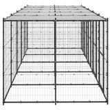 Outdoor Dog Kennel Steel with Roof 12.1 m² - Side View