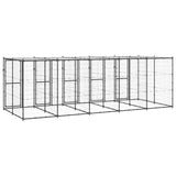 Outdoor Dog Kennel Steel with Roof 12.1 m?
