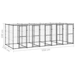 Outdoor Dog Kennel Steel with Roof 12,1 m²