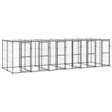 Outdoor Dog Kennel Steel with Roof 14.52 m?