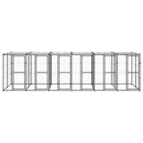 Outdoor Dog Kennel Steel with Roof 14.52 m?