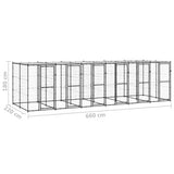 Outdoor Dog Kennel Steel with Roof 14.52 m?