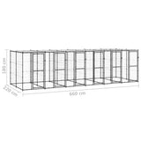 Outdoor Dog Kennel Steel with Roof 14.52 m² - Rear View
