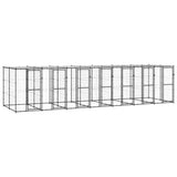Outdoor Dog Kennel Steel with Roof 16.94 m?