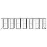 Outdoor Dog Kennel Steel with Roof 16.94 m?