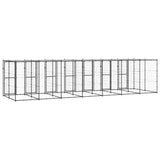 Outdoor Dog Kennel Steel with Roof 16.94 m?