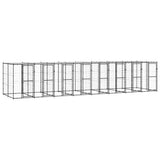 Outdoor Dog Kennel Steel with Roof 19.36 m?