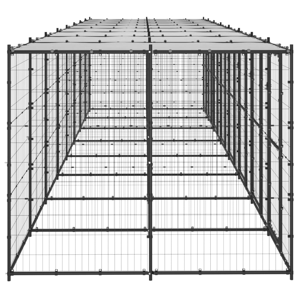 Outdoor Dog Kennel Steel with Roof 19.36 m?