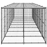 Outdoor Dog Kennel Steel with Roof 19.36 m² - Side View
