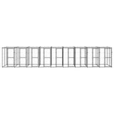 Outdoor Dog Kennel Steel with Roof 21.78 m² - Front View